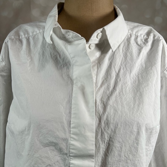 COS White Scalloped Edge Button Down Size 10 - Picture 3 of 10